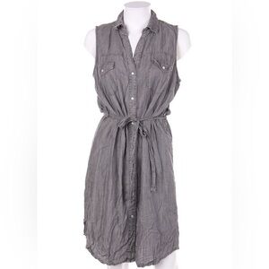 Philosophy Gray Sleeveless Dress With Buttons & Tie Belt Size XL